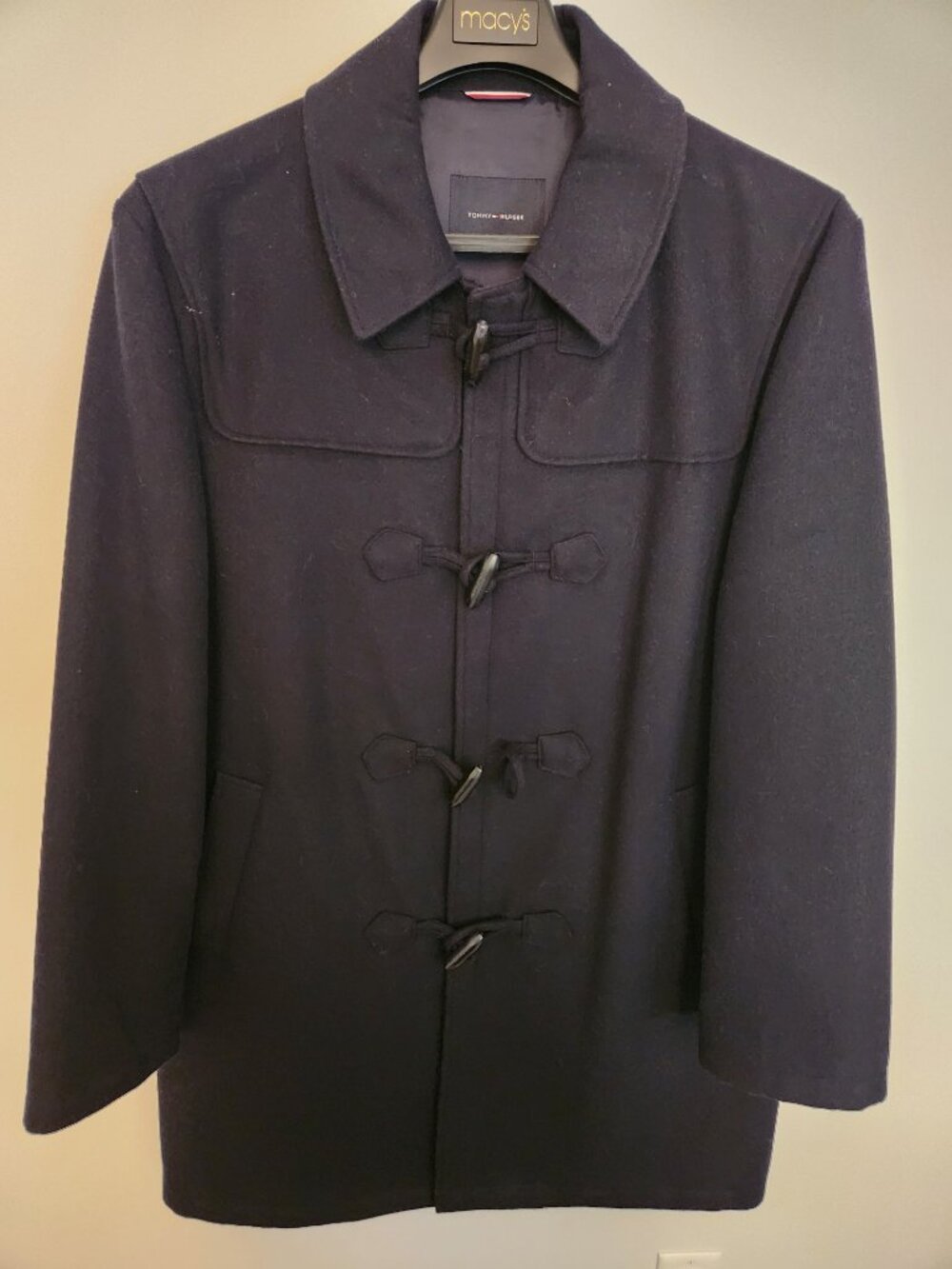 Tommy Hilfiger Wool-Blend Toggle Duffle Coat XL Navy Blue XL - 44